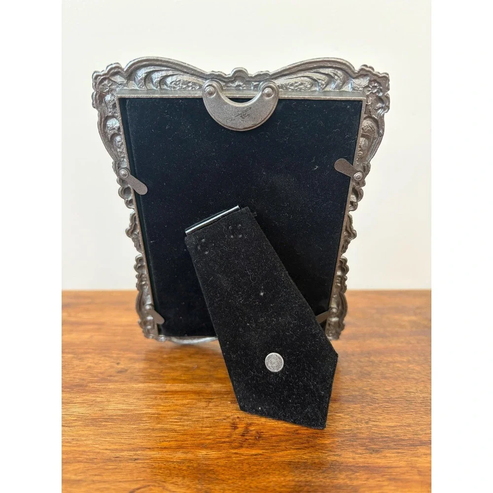 Vintage Ornate Pewter Floral Picture Frame
